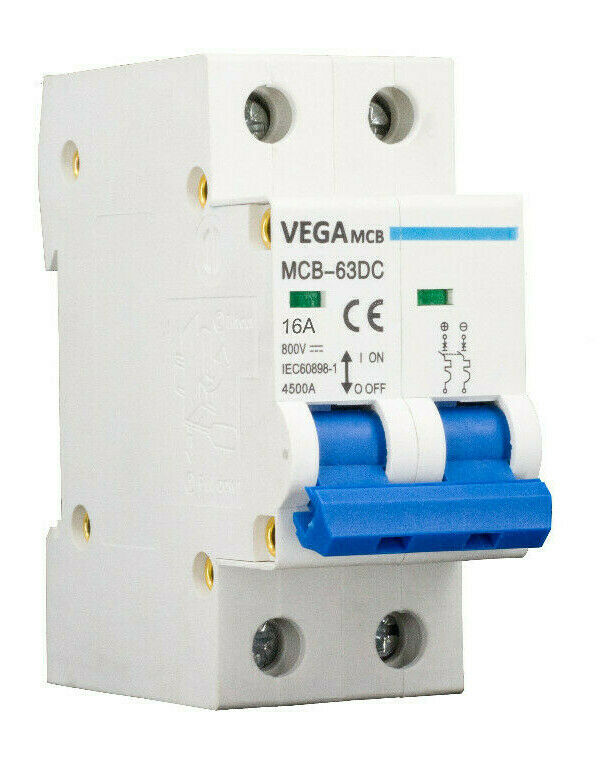 DC Leitungsschutzschalter / PV Solar  / 16A / 800 VDC / 2 Polig / Vega MCB 