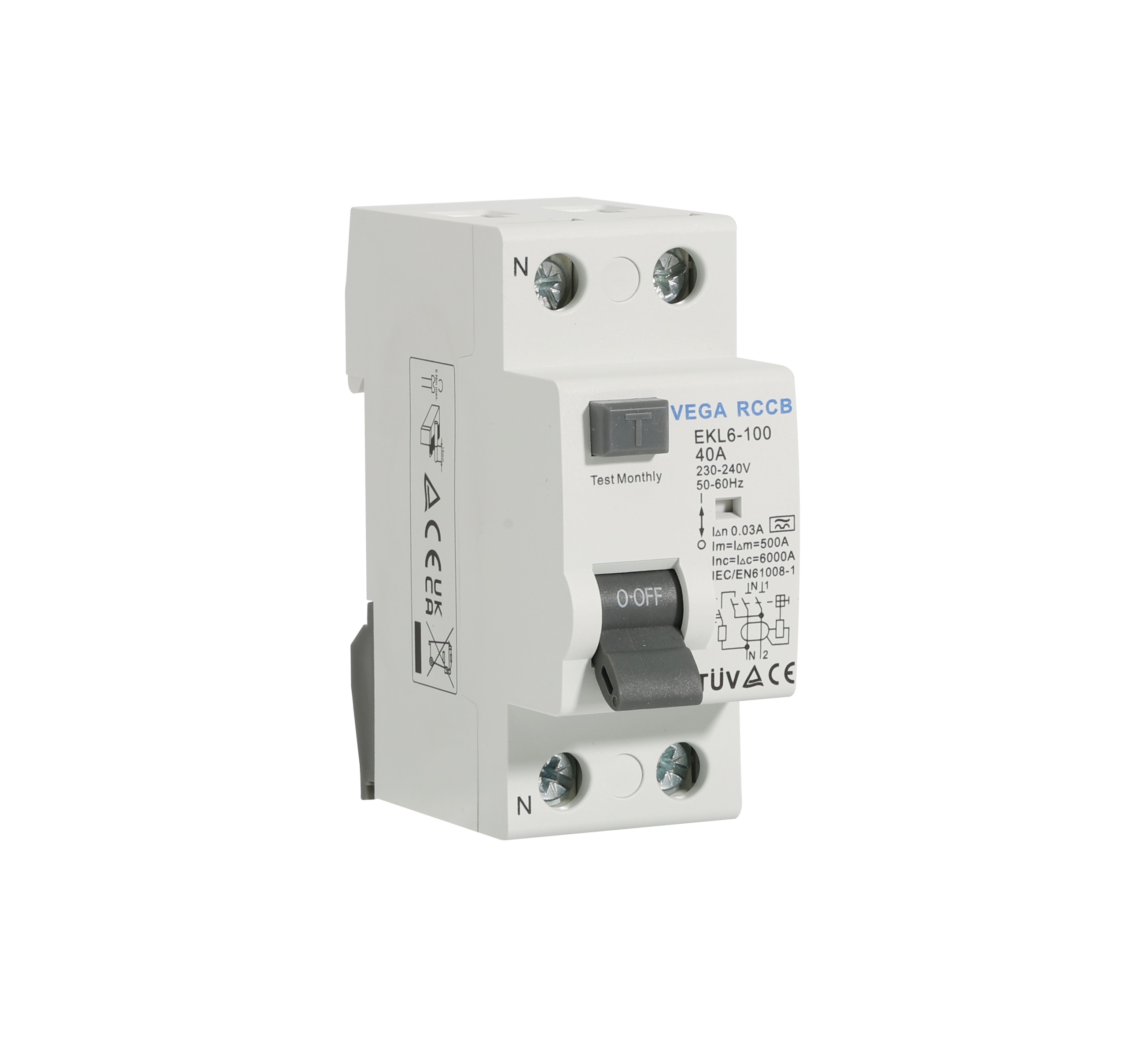 Fehlerstromschutzschalter FI-Schalter RCD 2 polig 40A In30mA Typ A