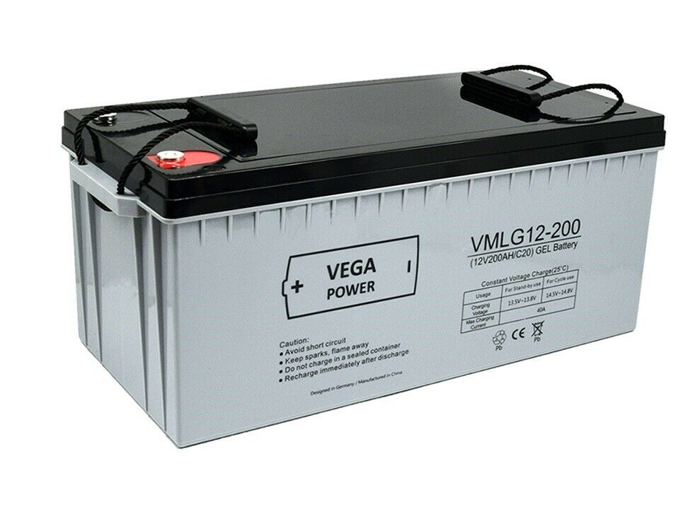 12V 200Ah C20 GEL Batterie Akku Vega Power