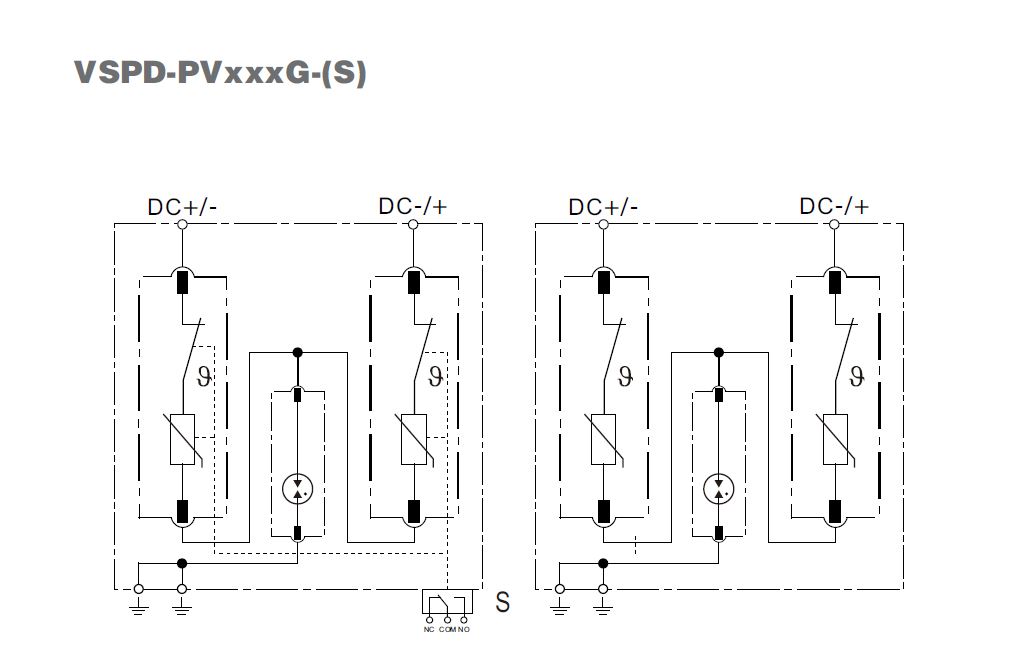 Überspannungsschutz Blitzschutz PV  / 1000V DC / Typ 1 & 2 /  Klasse B & C Kombi mit Gasableiter